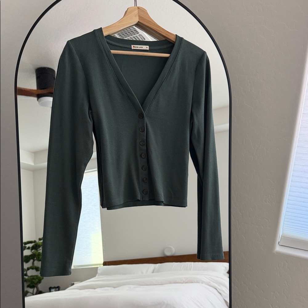 Marine Layer Deep Green Button-Down Shirt